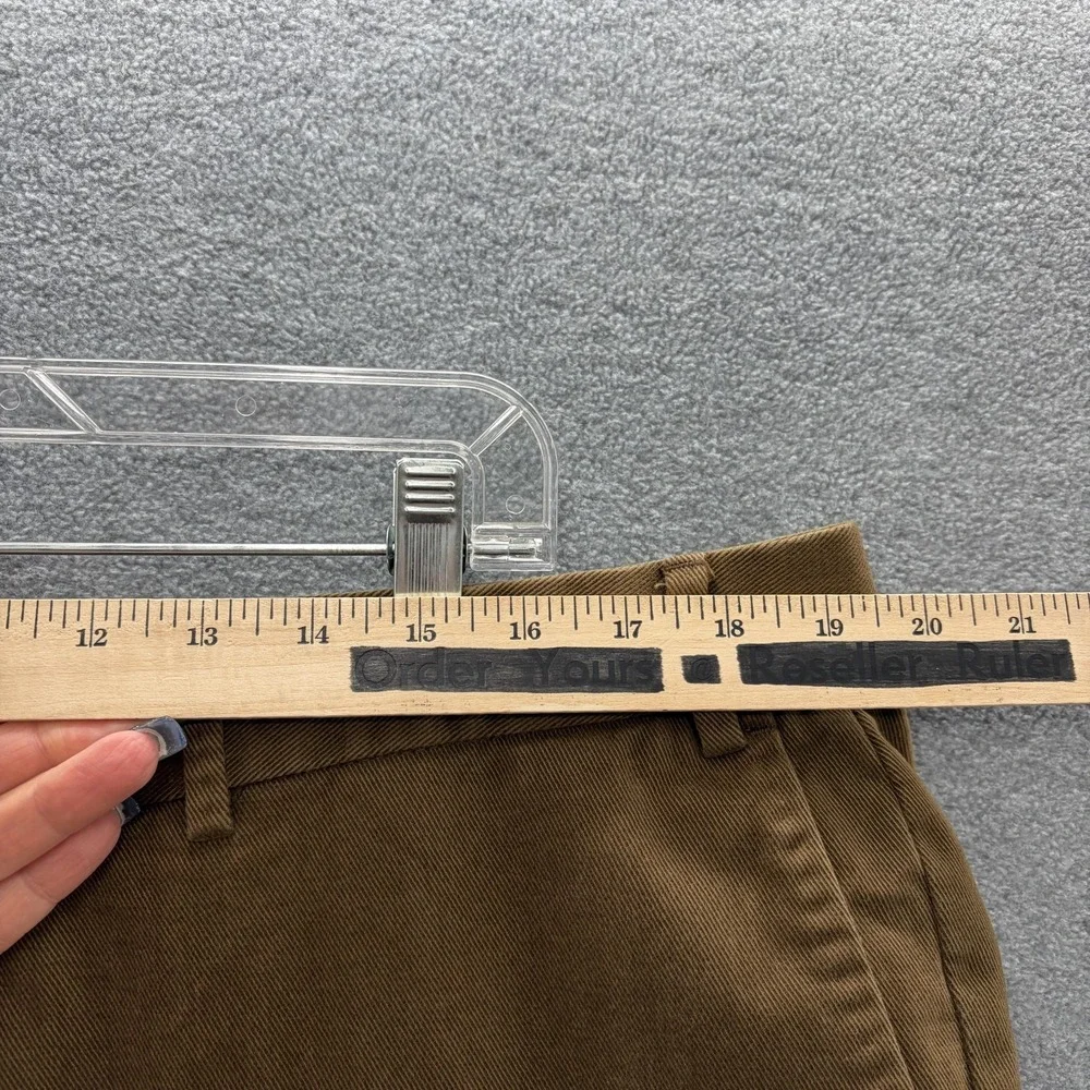 Hiltl Pants Mens 39x31 Brown Chino Contemporary Fit Flat Front Business Casual